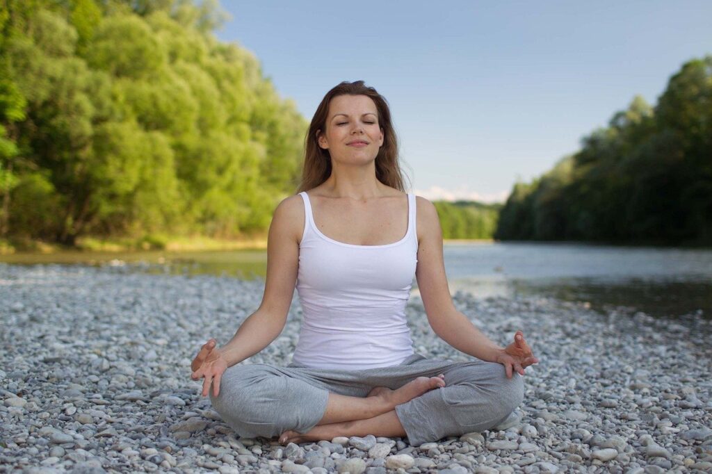 women practicing mindfulness meditation